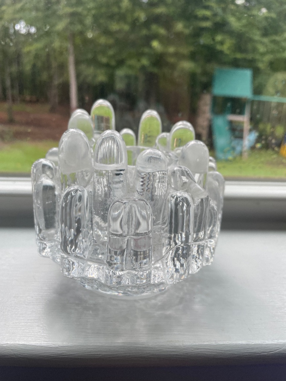 Glass candle holder